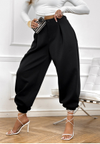 materiálové Kalhoty ze ściągaczami What You Wanted černé