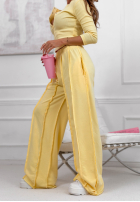 Souprava Halenka i Kalhoty wide leg Spring Charm žlutá