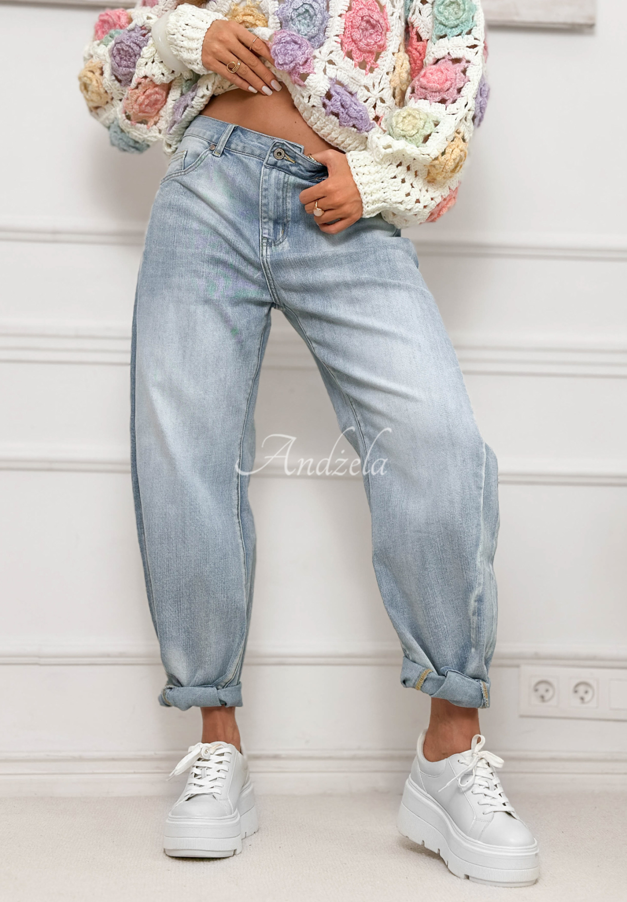 Džíny banana Just Let Them světle modré