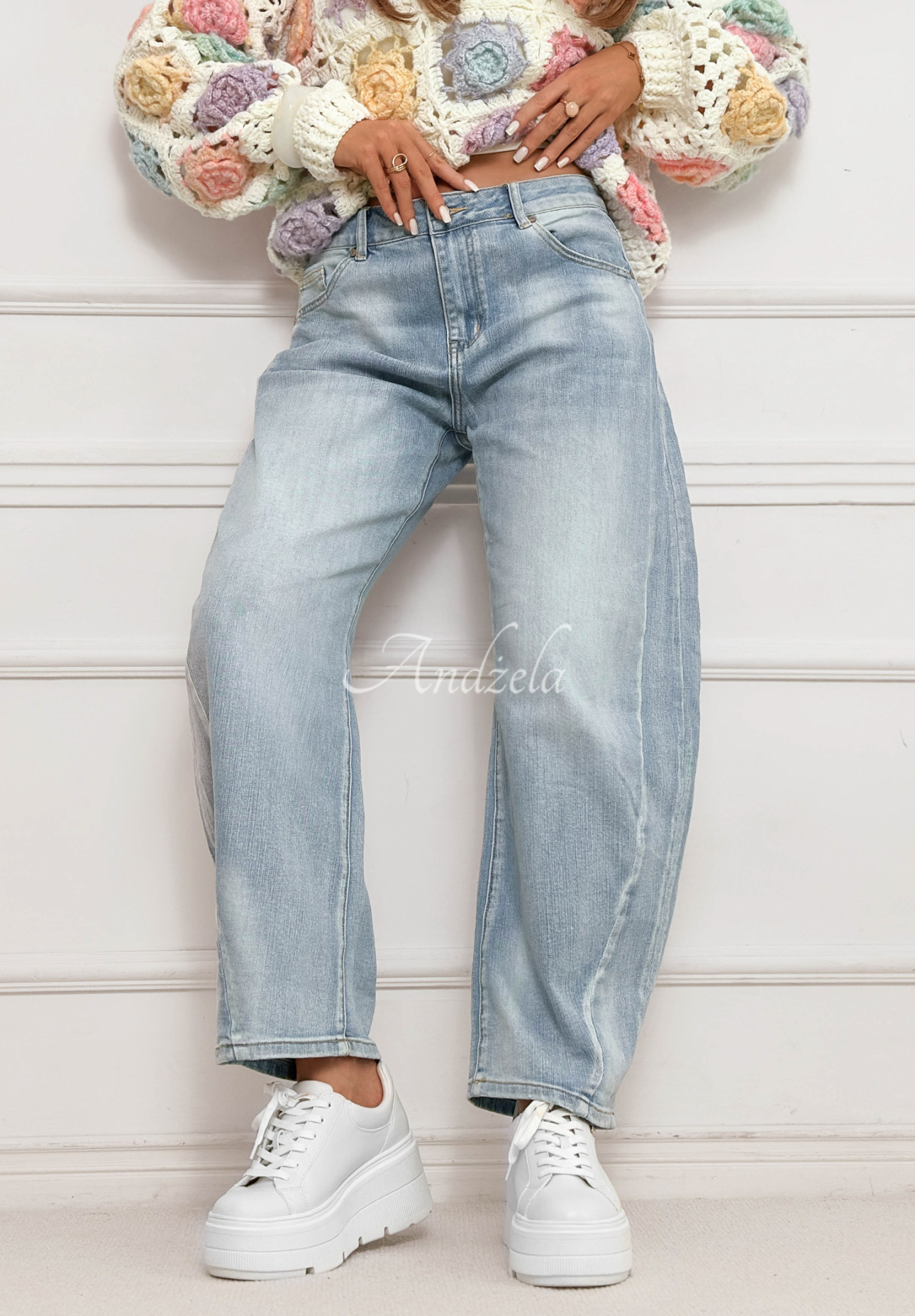 Džíny banana Just Let Them světle modré