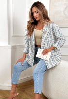 Tweedowy Kabát w kratę Alive Again modrý