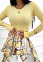 Wiskozowa Halenka longsleeve Good Days Only žlutá