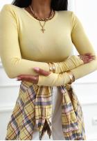 Wiskozowa Halenka longsleeve Good Days Only žlutá