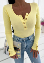 Bawełniana prążkowana Halenka z ozdobnymi guzikami Playdate žlutá