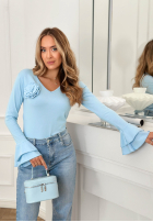 Bawełniana Halenka z różą i falbanką You Know Why blankytná