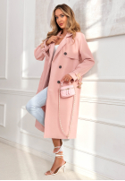 Dlouhý Kabát z paskiem Changing Of Seasons pudrová růžová
