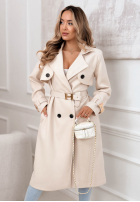 Dlouhý Kabát z paskiem Changing Of Seasons béžový