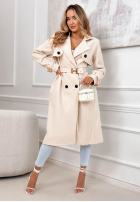 Dlouhý Kabát z paskiem Changing Of Seasons béžový