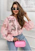 Koronkowa Košile Subtle And Flowery pudrová růžová