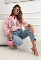 Koronkowa Košile Subtle And Flowery pudrová růžová