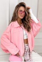Zamszowa Bunda bomberka oversize Early Season růžová
