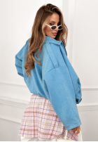 Zamszowa Bunda bomberka oversize Early Season blankytná
