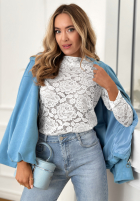 Koronkowa Halenka longsleeve Delicate Touch Bílá