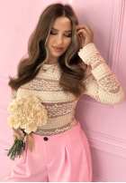 Koronkowa Halenka longsleeve Secret Reverie béžová