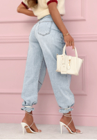 Kalhoty džínové  banana z przeszyciami As You Like modré