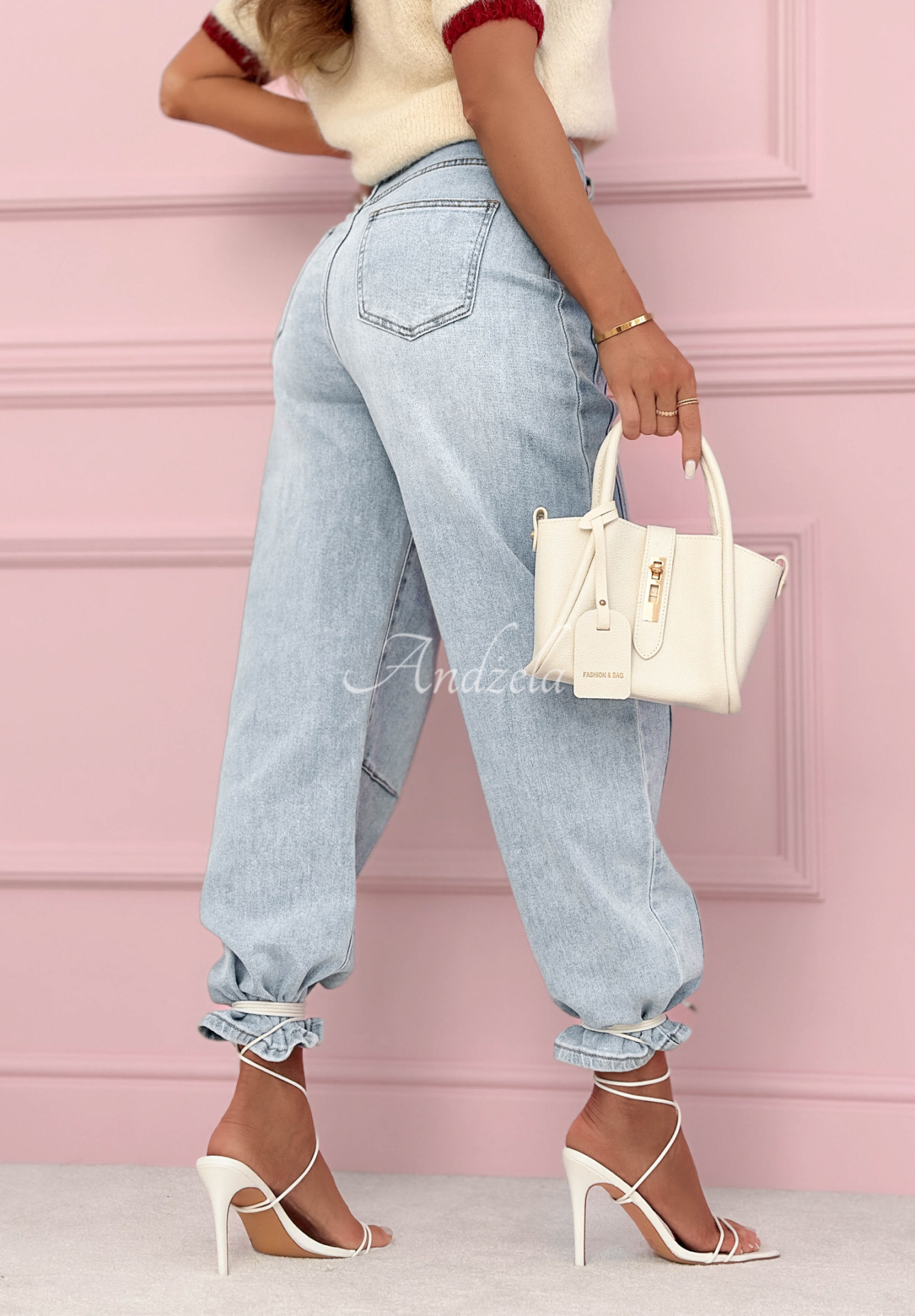 Džíny banana s prošitím As You Like modré