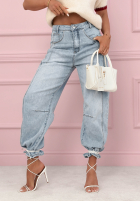 Kalhoty džínové  banana z przeszyciami As You Like modré