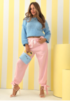 Kalhoty dresowe masełko Comfy & Trendy růžové