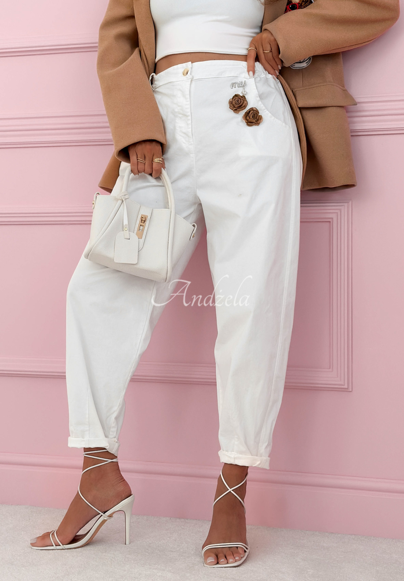 Džíny balloon Wait For Me ecru