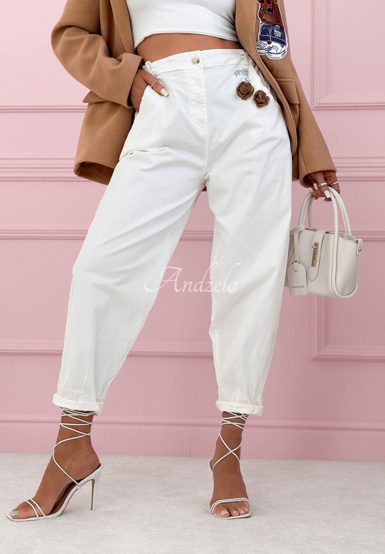 Džíny balloon Wait For Me ecru