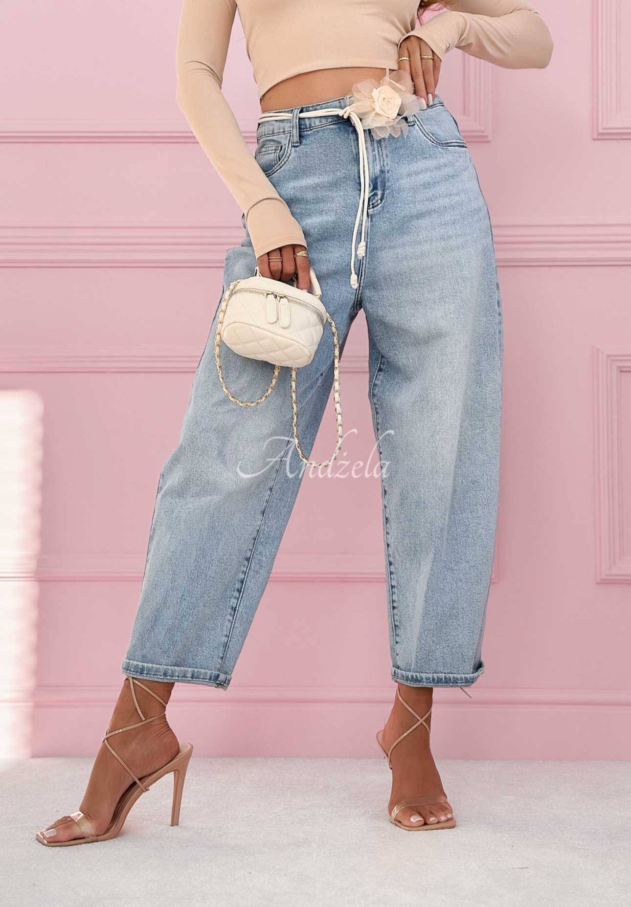 Džíny banana Adds New Life světle modré