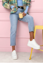 Kalhoty džínové  mom fit Prime Look světle modré