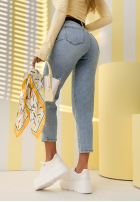 Kalhoty džínové  z paskiem mom fit Just Because modré