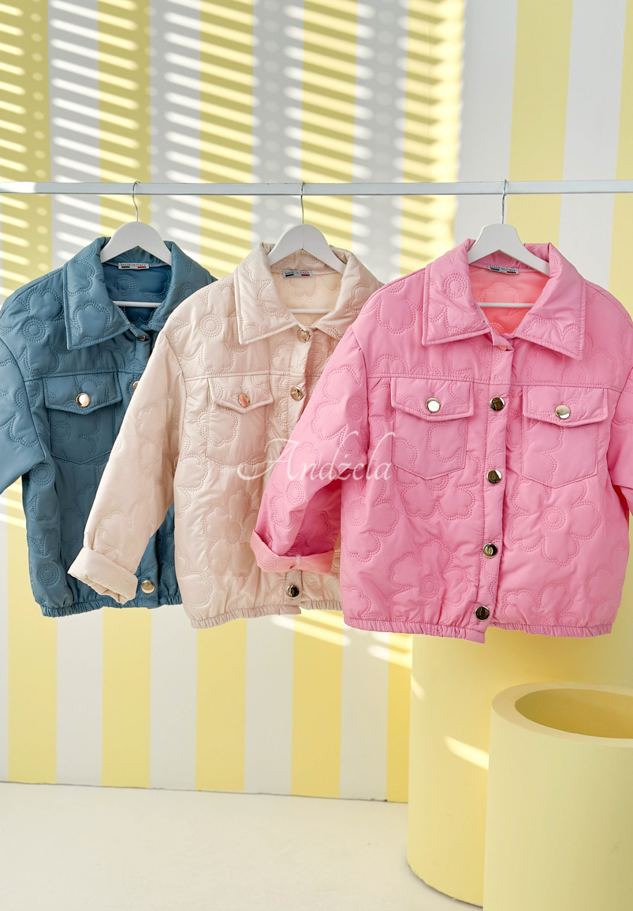 Krátká prošívaná bunda Spring Sings růžová