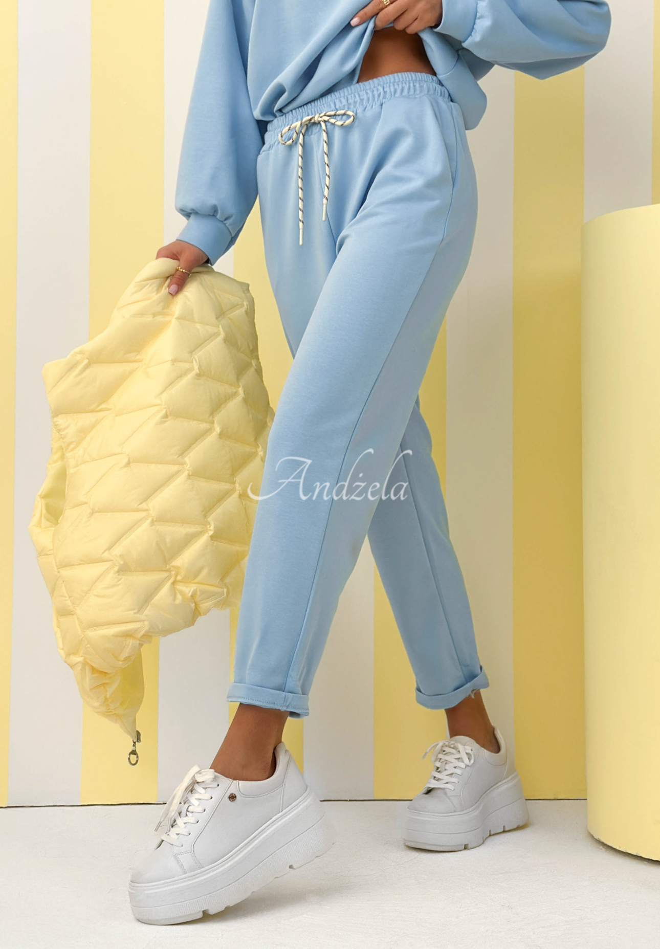 Viskózová tepláková souprava mikina a kalhoty Better Now modrý