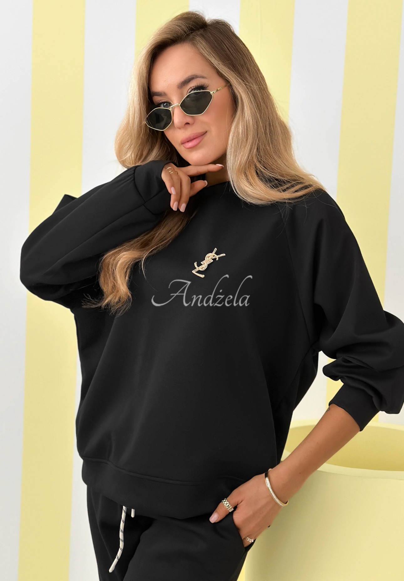 Viskózová tepláková souprava mikina a kalhoty Better Now Černé