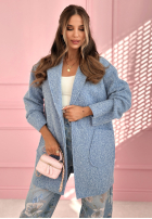 Dlouhý Kabát z kołnierzem The March Winds blankytný