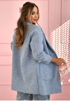 Dlouhý Kabát z kołnierzem The March Winds blankytný