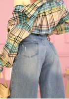 Kalhoty džínové  wide leg Nothing New modré