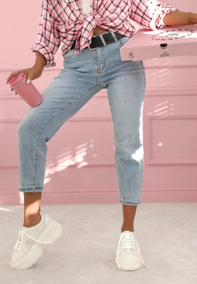 Dž&iacute;ny mom fit Willow Springs světle modr&eacute;