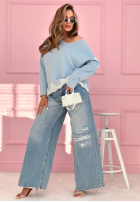 Bawełniana Halenka z koronką Softness And Lace blankytná