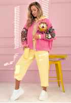 Bunda bomberka z nadrukami The Red Cat růžová