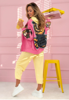 Bunda bomberka z nadrukami The Red Cat růžová