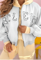 Bunda bomberka z naszywkami The Rabbit Lady blankytná