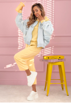 Bunda bomberka z naszywkami The Rabbit Lady blankytná