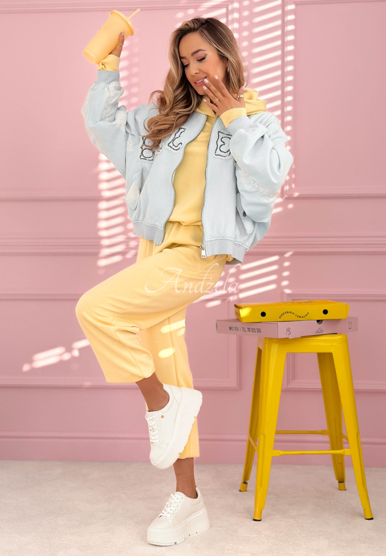 Bunda bomberka s nášivkami The Rabbit Lady blankytná