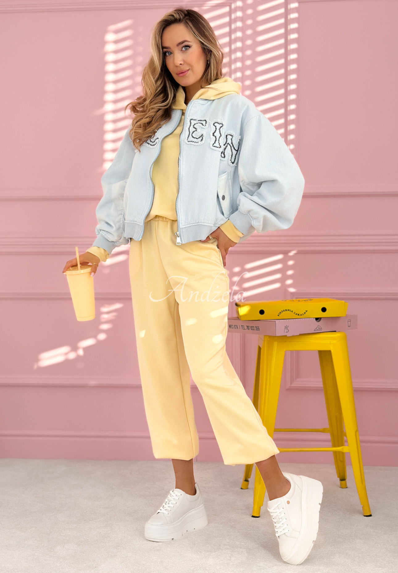 Bunda bomberka s nášivkami The Rabbit Lady blankytná