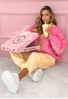 Bunda bomberka z naszywkami The Rabbit Lady růžová