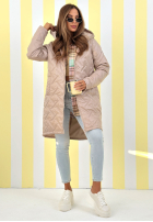 Długa Bunda s kapucí Spring Mood žlutá