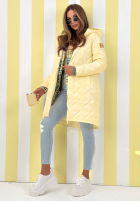 Długa Bunda s kapucí Spring Mood žlutá