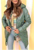 Długa Bunda s kapucí Spring Mood žlutá