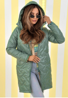 Długa Bunda s kapucí Spring Mood žlutá