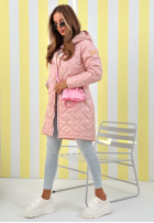 Długa Bunda s kapucí Spring Mood žlutá