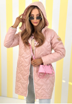 Długa Bunda s kapucí Spring Mood žlutá