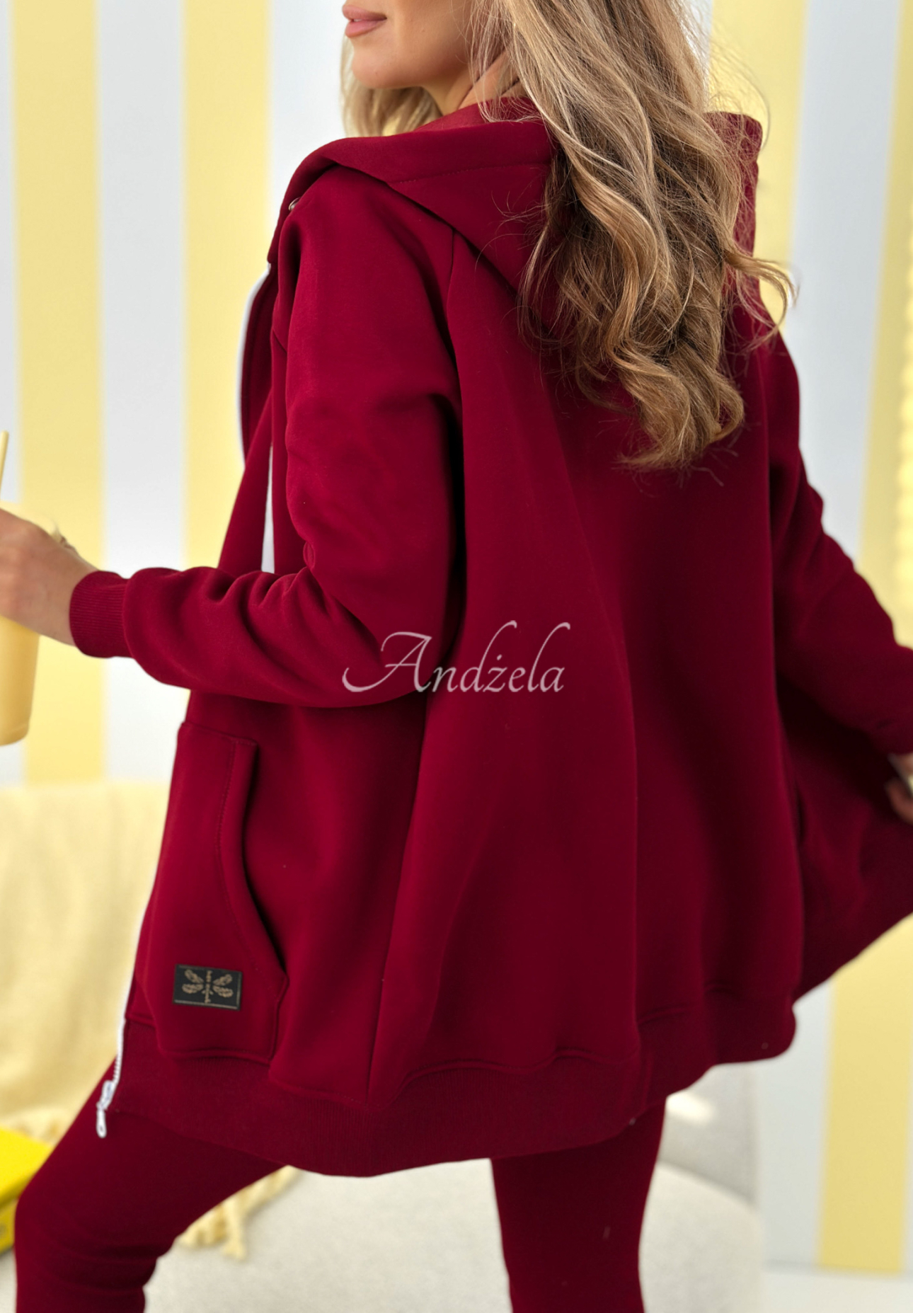 Rozepínací mikina s kapucí Siempre vínová II