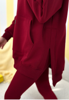 Mikina z kieszenią i kapturem Siempre vínová II